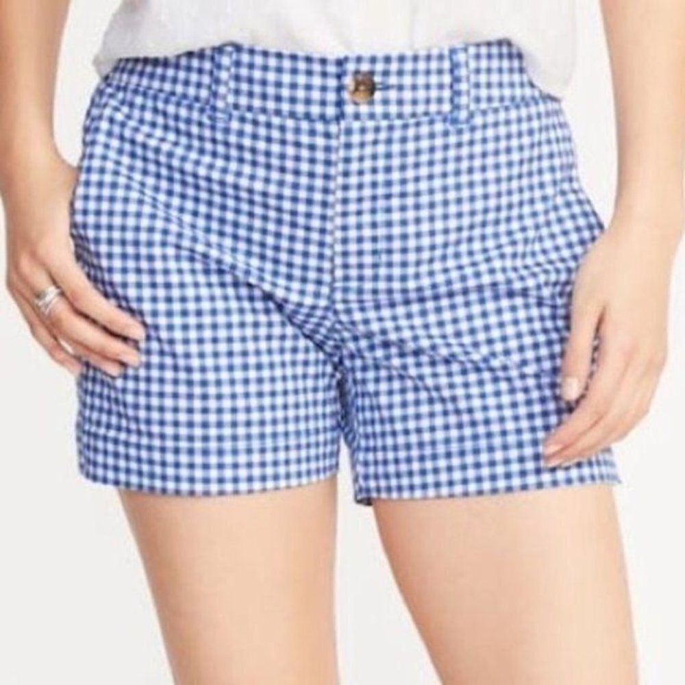 Old Navy Blue Gingham Twill Shorts Size 0
